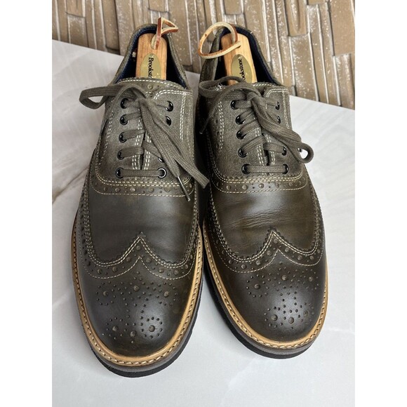 Cole Haan C10813 Wingtip Borgue Oxford Lace Up Men Leather Shoes 8 M Olive Green main image 7